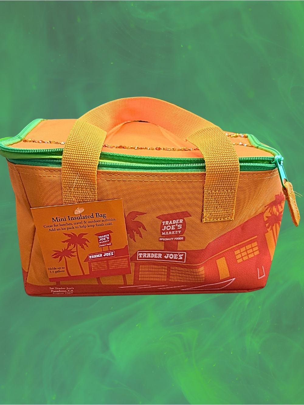 Trader Joe’s Mini Insulated Orange Bag with Bedazzle (NWT)